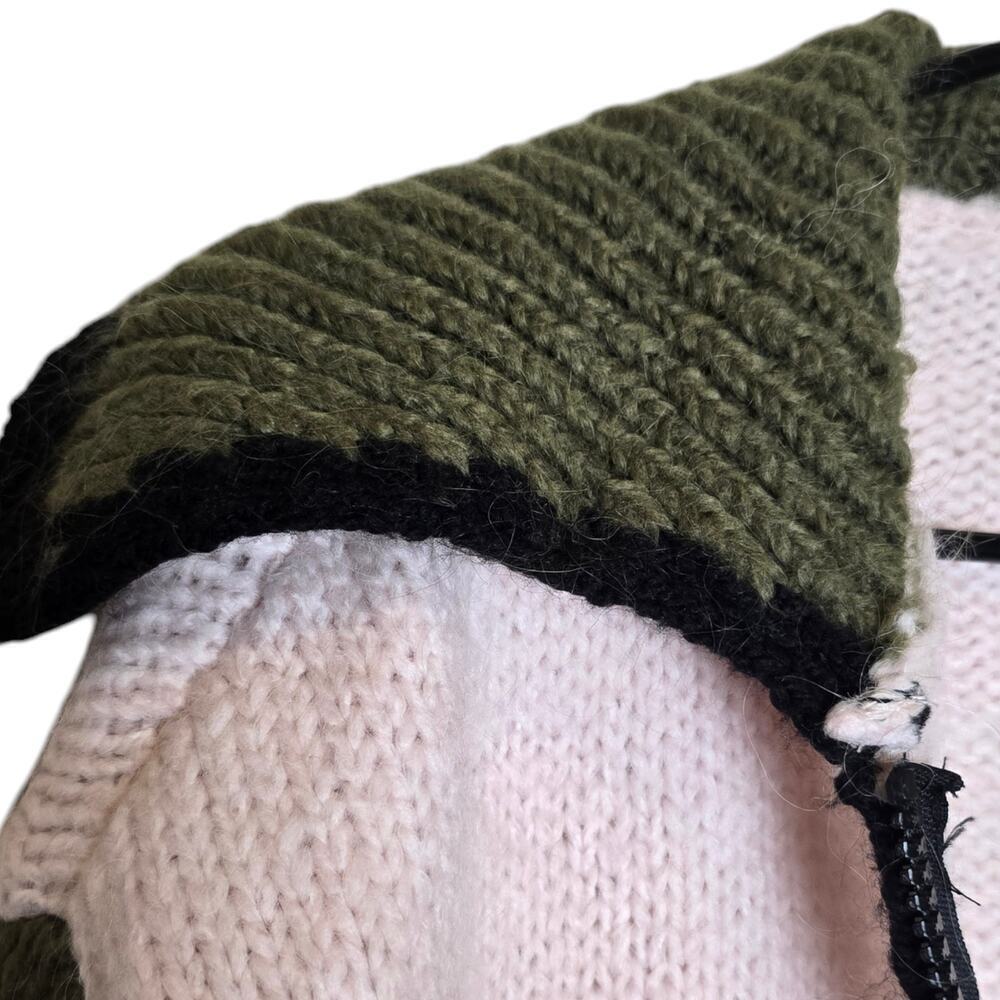 Zara Green and Cream Colorblock Sweater - Picture 3 of 8